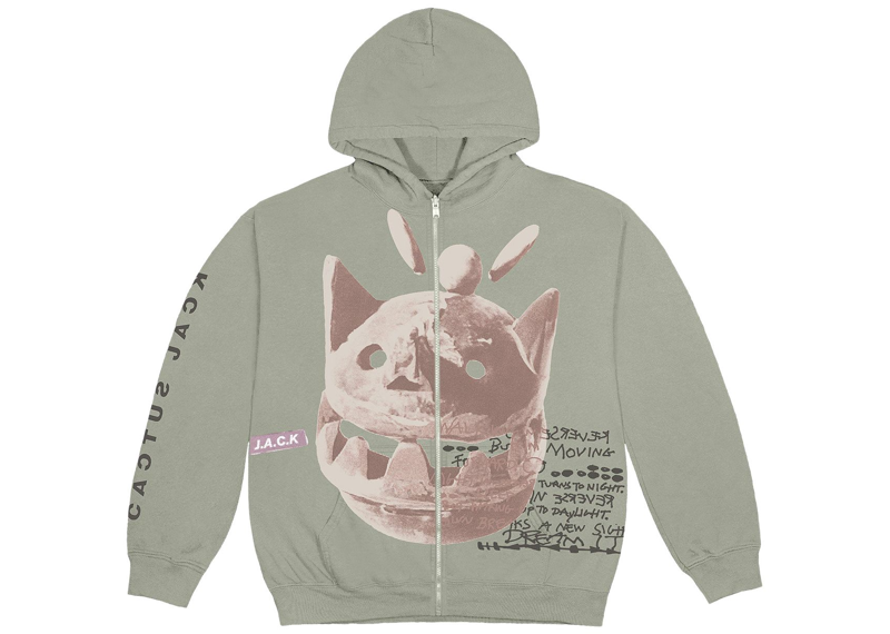 Travis Scott New Sight Zip Up Hoodie Olive-Travis Scott-pikastore.cz