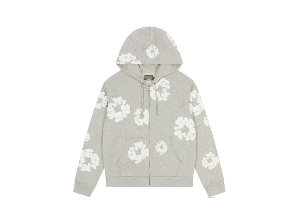 Denim Tears Cotton Wreath Zip Hoodie Grey-Denim Tears-pikastore.cz