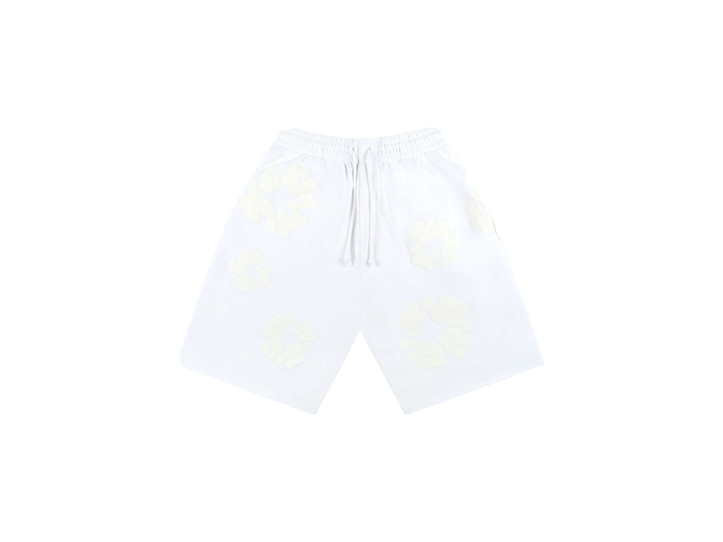 Denim Tears Mono Cotton Wreath Shorts White-Denim Tears-pikastore.cz