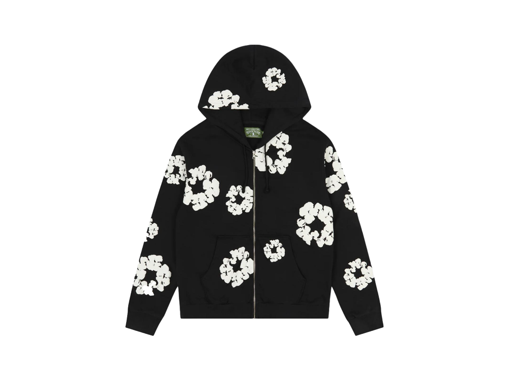 Denim Tears Cotton Wreath Zip Hoodie Black-Denim Tears-pikastore.cz