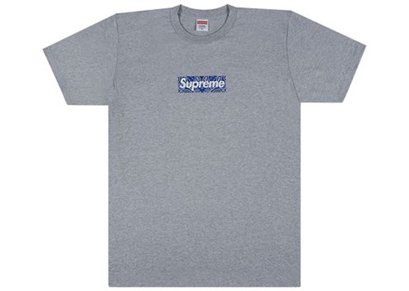 Supreme Bandana Box Logo Tee Heather Grey-Supreme-pikastore.cz