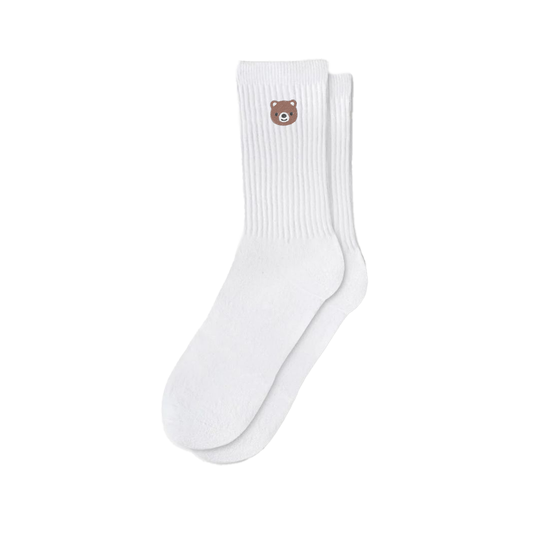 Capkov Embroidery Socks White Bear-Apparel & Accessories-Capkov Embroidery-pikastore.cz