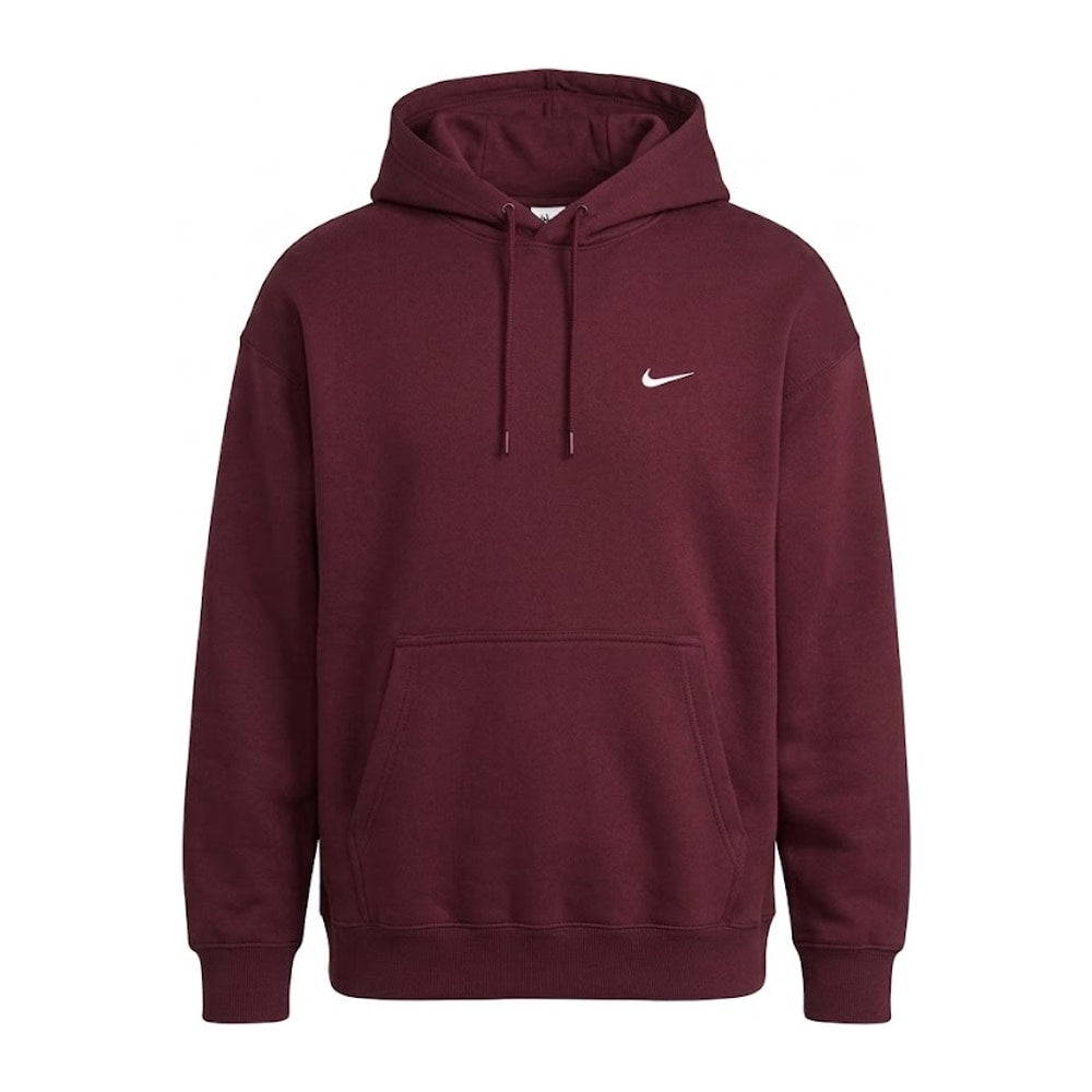 Nike Solo Swoosh Men's Pullover Hoodie Burgundy Crush – hanorac