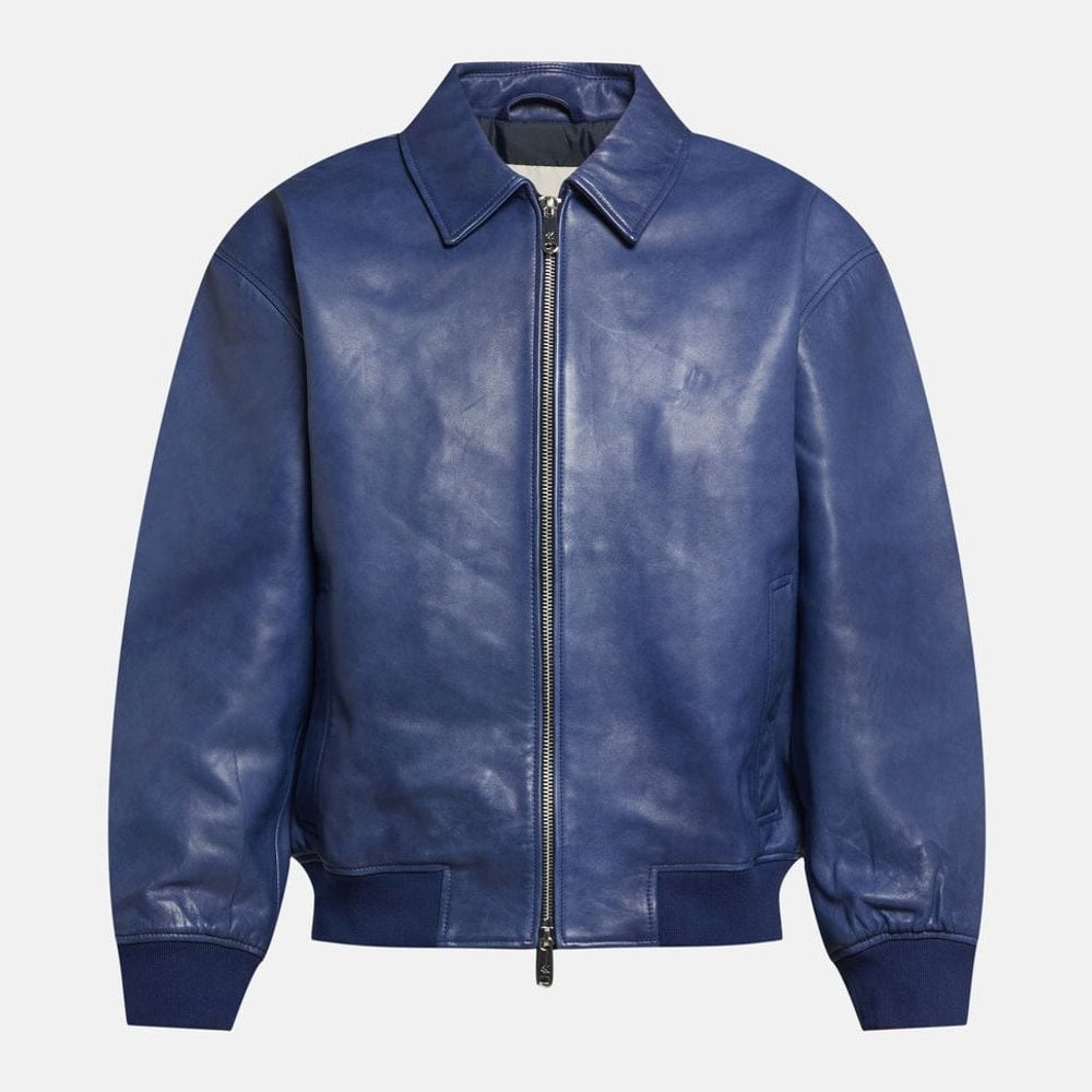 Calvin Klein Leather blouson Blue – vaatteet, sininen