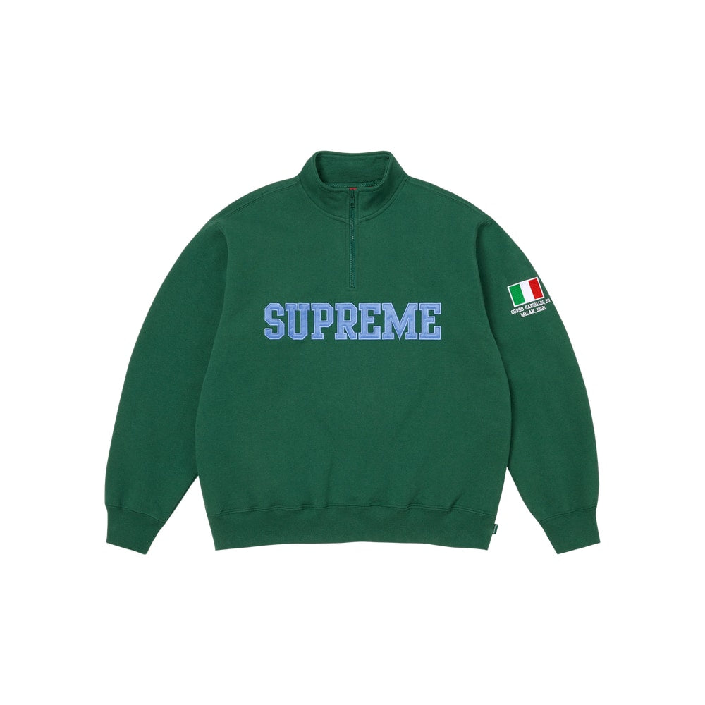 Supreme Shop Flag Half Zip Pullover Dark Green Milan – mikina