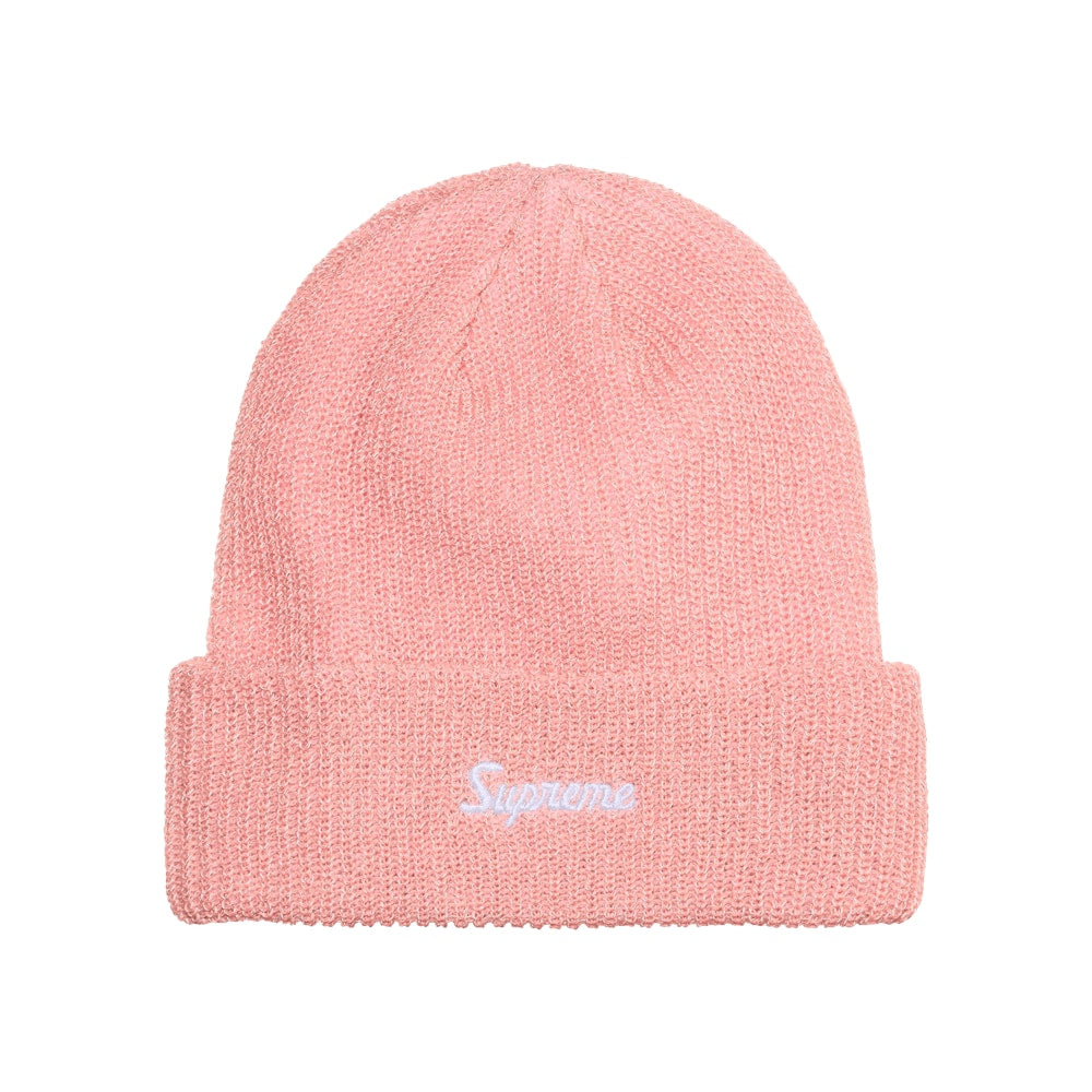 Supreme Loose Gauge Beanie Pink Reflective – čepice