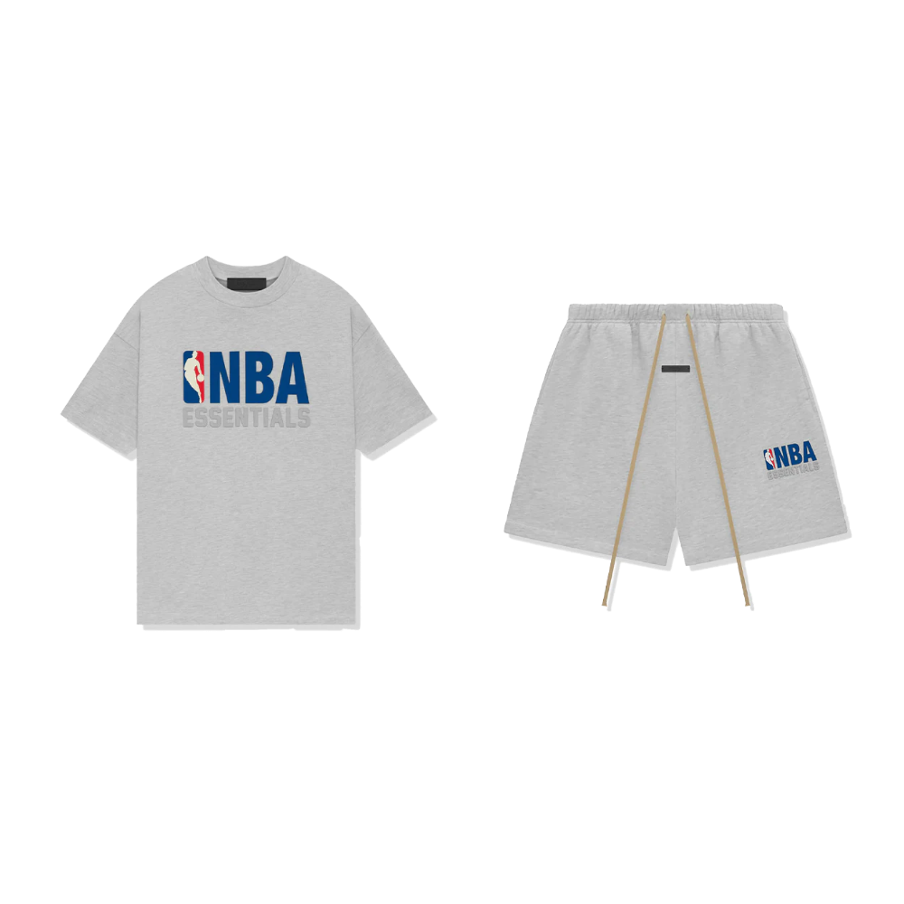 Fear of God Essentials NBA S24 T-Shirt Grey + S24 NBA Shorts Light