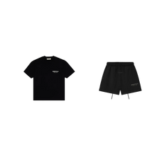 pikastore.cz - Fear of God Essentials SS25 T-Shirt Jet Black + SS25 Shorts Glossy Jet Black SET