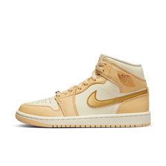 Nike Air Jordan 1 Mid Pale Vanilla Gold