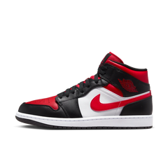 Nike Air Jordan 1 Mid White Black Red (2022)