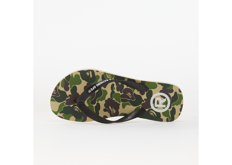A BATHING APE Abc Camo Beach Sandals M Green