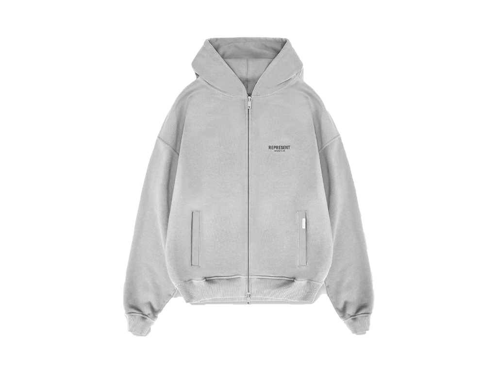 Represent Owners Club Zip-Up Grey Hoodie