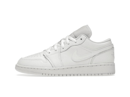 Nike Jordan 1 Low Triple White Tumbled Leather (GS)