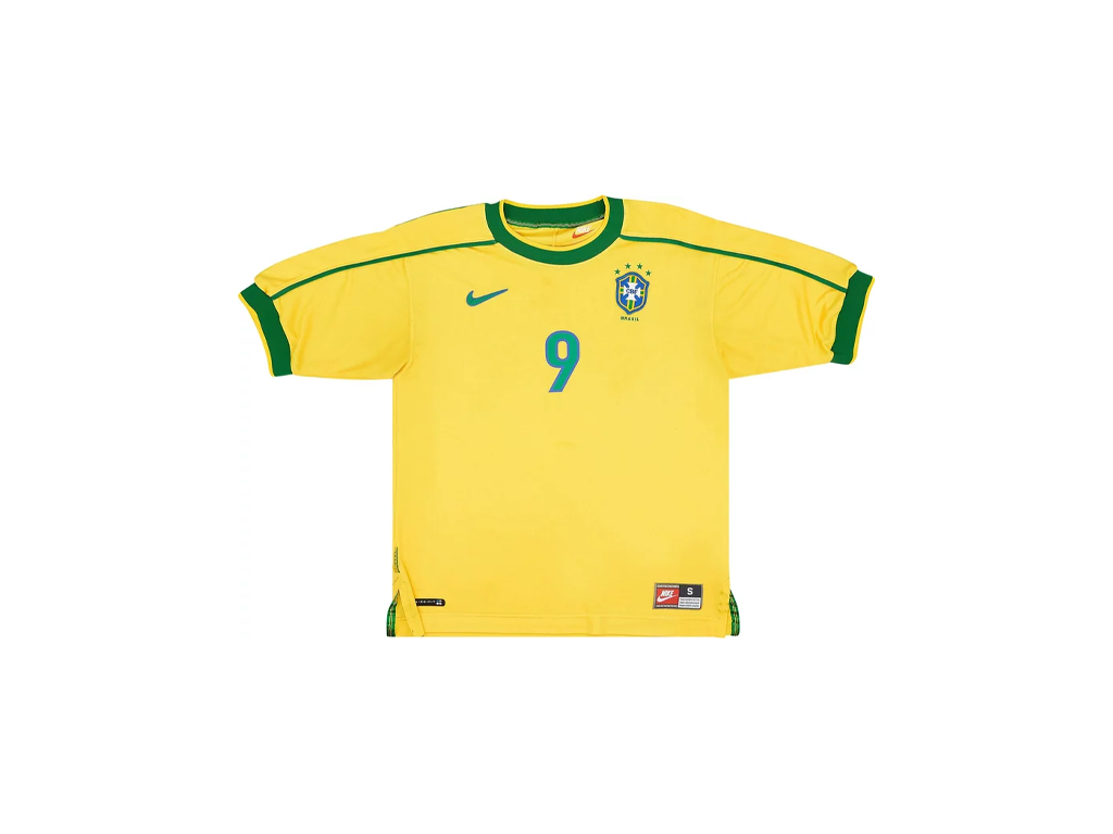 Nike Brazil 1998 Reissue Ronaldo Soccer Jersey Varsity Maize