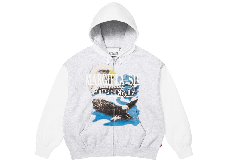Supreme MM6 Maison Margiela Eagle Zip Up Hooded Sweatshirt Ash Grey-Supreme-pikastore.cz