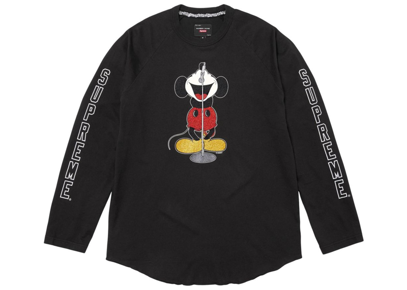 Supreme x Number (N)Ine x Mickey Mouse Raglan Long-Sleeve Top Black