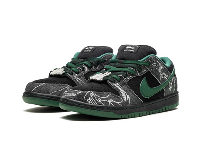 THERE Skateboards x Dunk Low SB Black Gorge Green