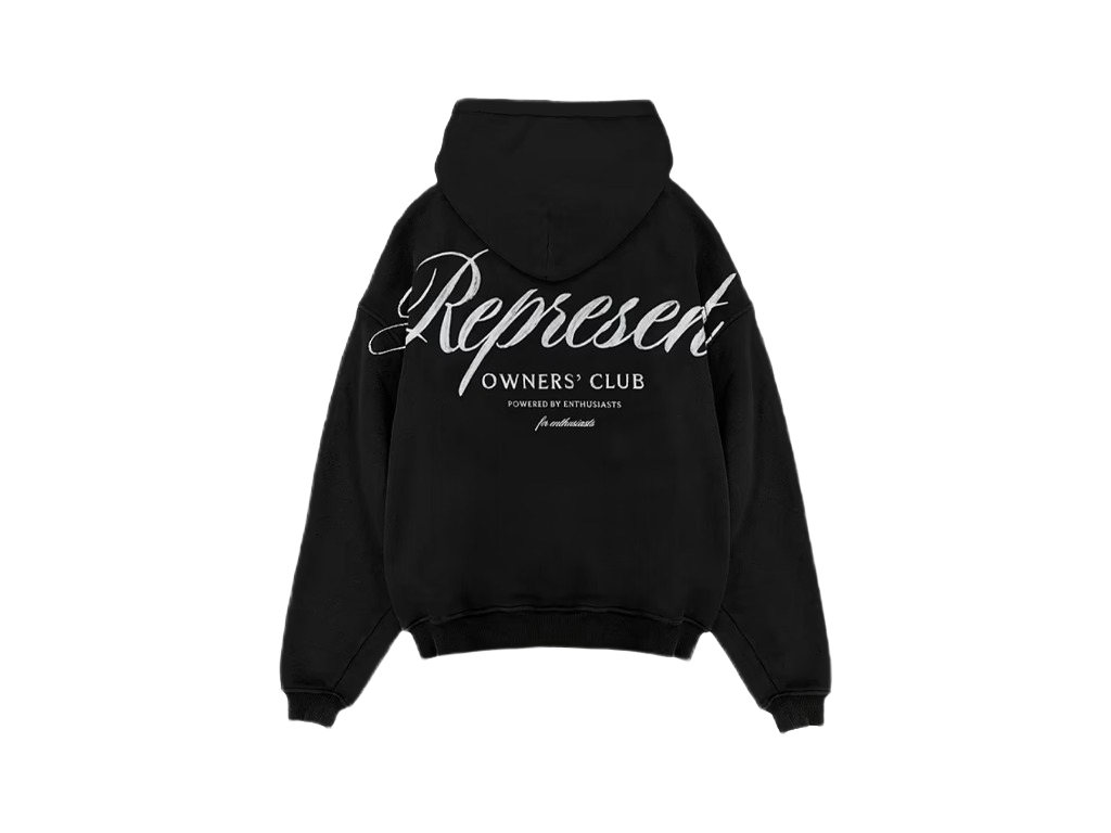 Represent Owners Club Script Hoodie Black
