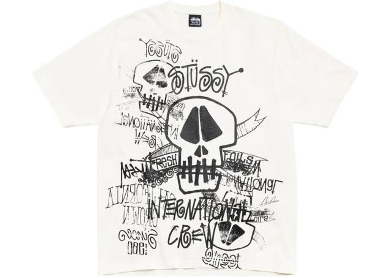 Stussy Skulls Pigment Dyed Tee Natural