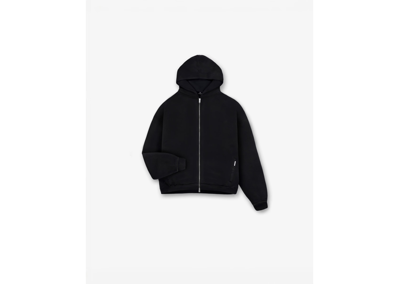 Represent Initial Boxy Zip Through Hoodie Black-Represent-pikastore.cz