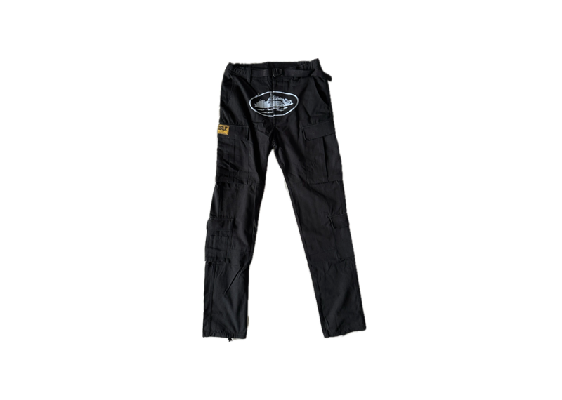 Corteiz Guerillaz Cargo Pants V1 Black Baby Blue