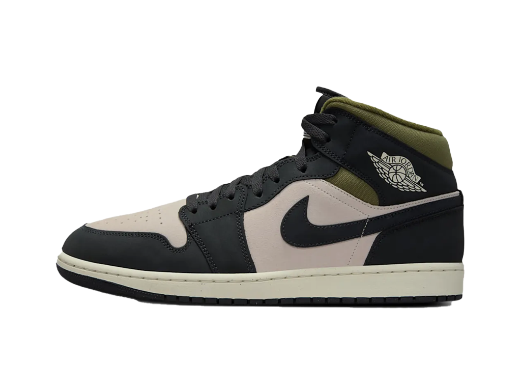 Air Jordan 1 Mid Off Noir Medium Olive – tenisky, černá