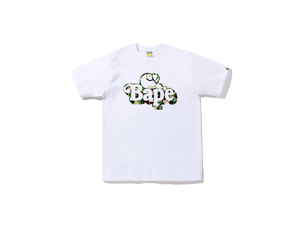 BAPE ABC Camo Milo on Bape Tee White Green-BAPE-pikastore.cz