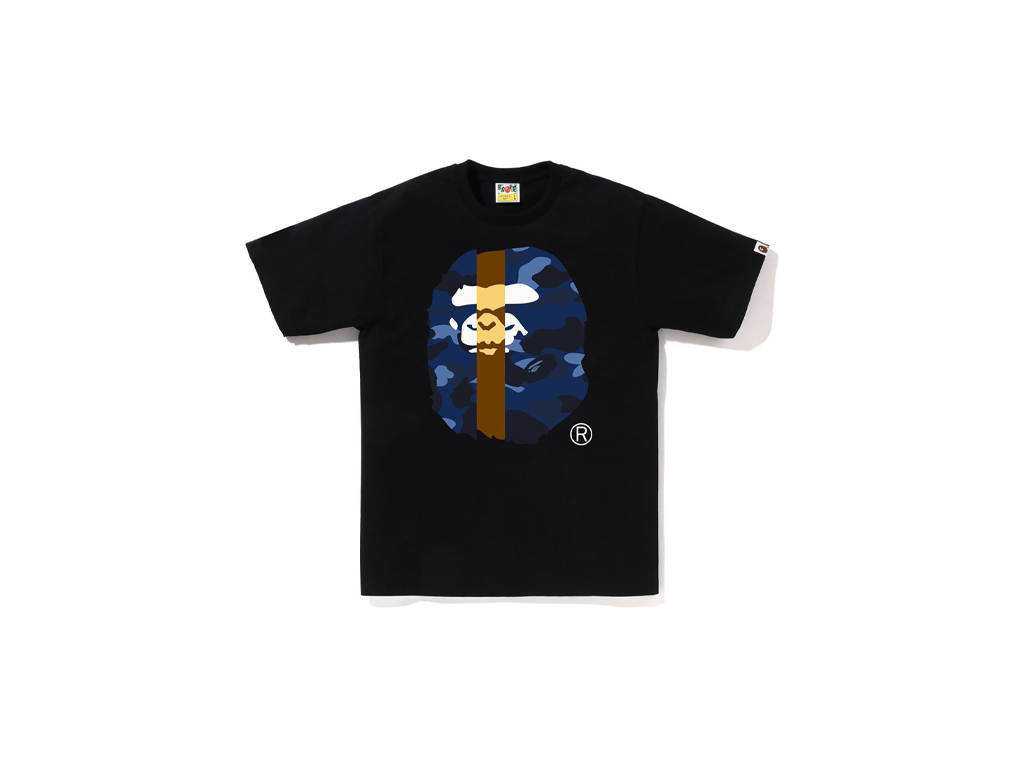 BAPE Color Camo Big Ape Head Tee Black/Navy-BAPE-pikastore.cz