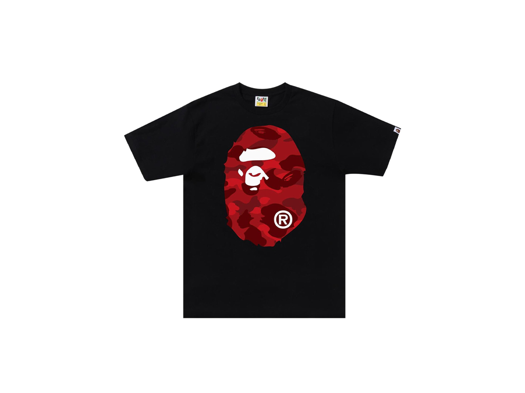 BAPE Color Camo Big Ape Head Tee (SS22) Black/Red-BAPE-pikastore.cz