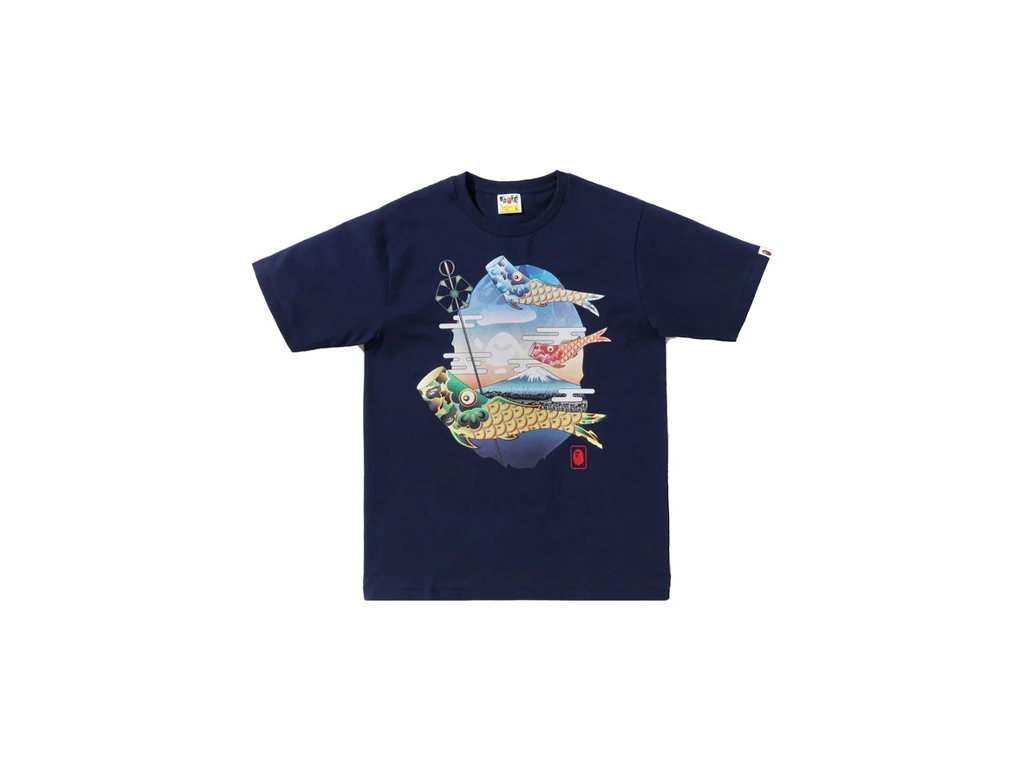 BAPE Koinobori Carp Flags Ape Head Tee (SS22) Navy-BAPE-pikastore.cz
