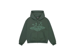 Broken Planet Zip Up Hoodie Emerald Green