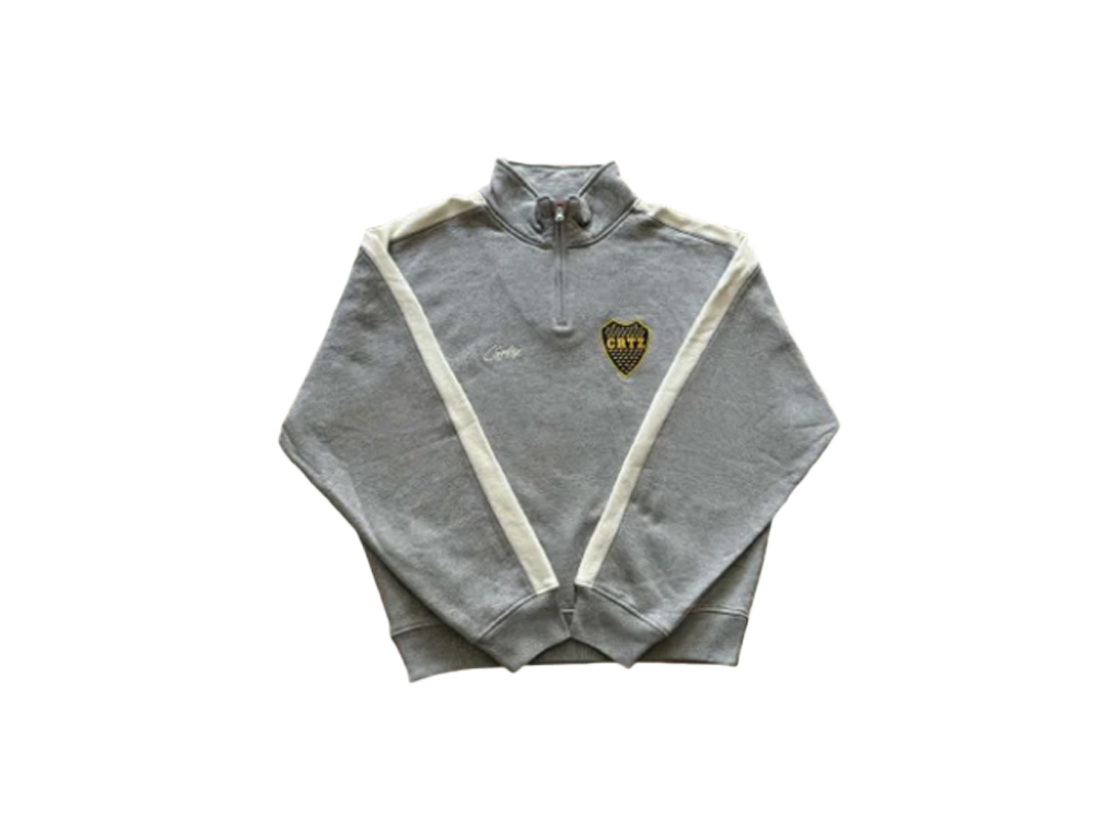Corteiz Boca Fleece Quarter Zip Long Sleeve Grey-Corteiz-pikastore.cz