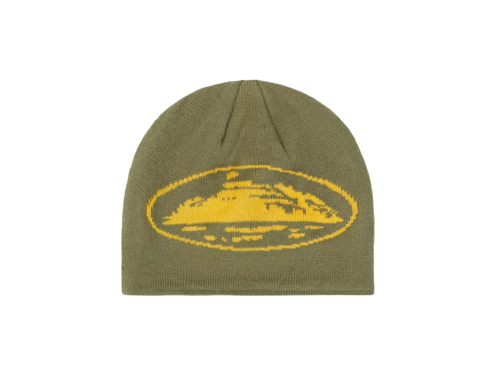 Corteiz Alcatraz Skully Khaki Green/Yellow-Corteiz-pikastore.cz