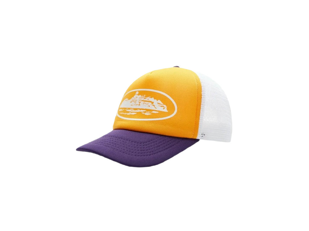 Corteiz Alcatraz Trucker Hat Yellow/Purple-Corteiz-pikastore.cz