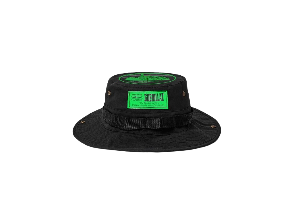 Corteiz Guerillaz Bucket Hat Black/Green-Corteiz-pikastore.cz