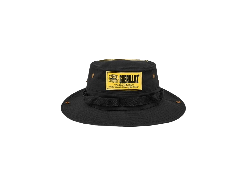 Corteiz Guerillaz Bucket Hat Black/Yellow-Corteiz-pikastore.cz