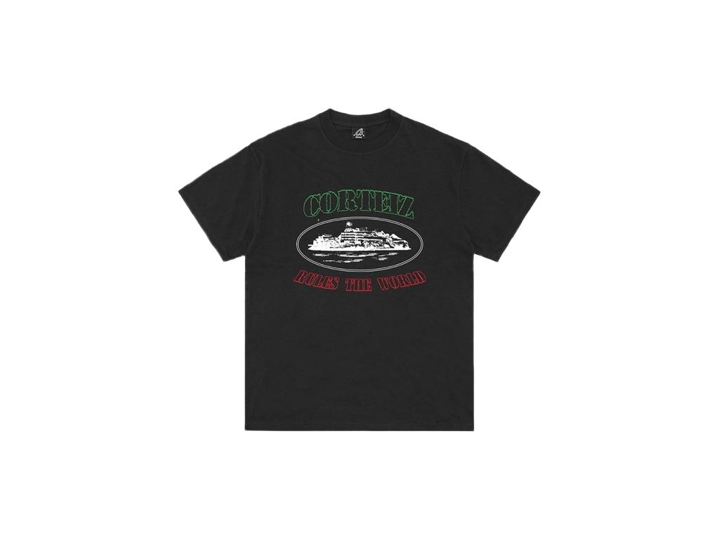 Corteiz OG Alcatraz Italia Tee Black-Corteiz-pikastore.cz