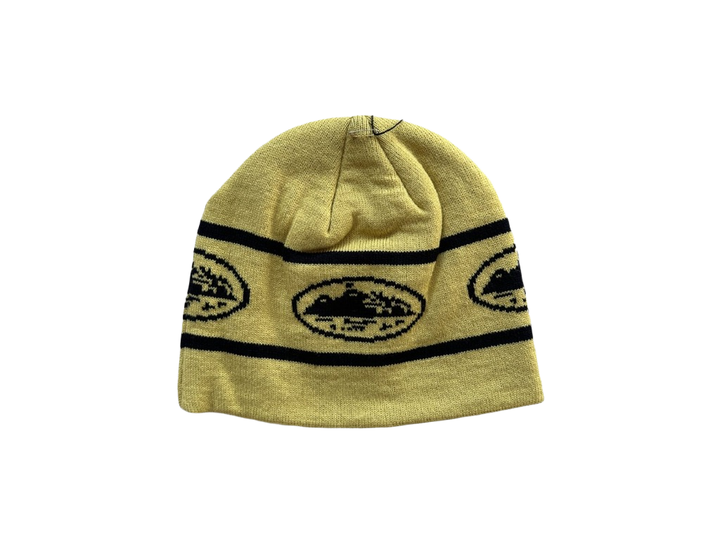 Corteiz Repeat Alcatraz Beanie Yellow Black-Corteiz-pikastore.cz