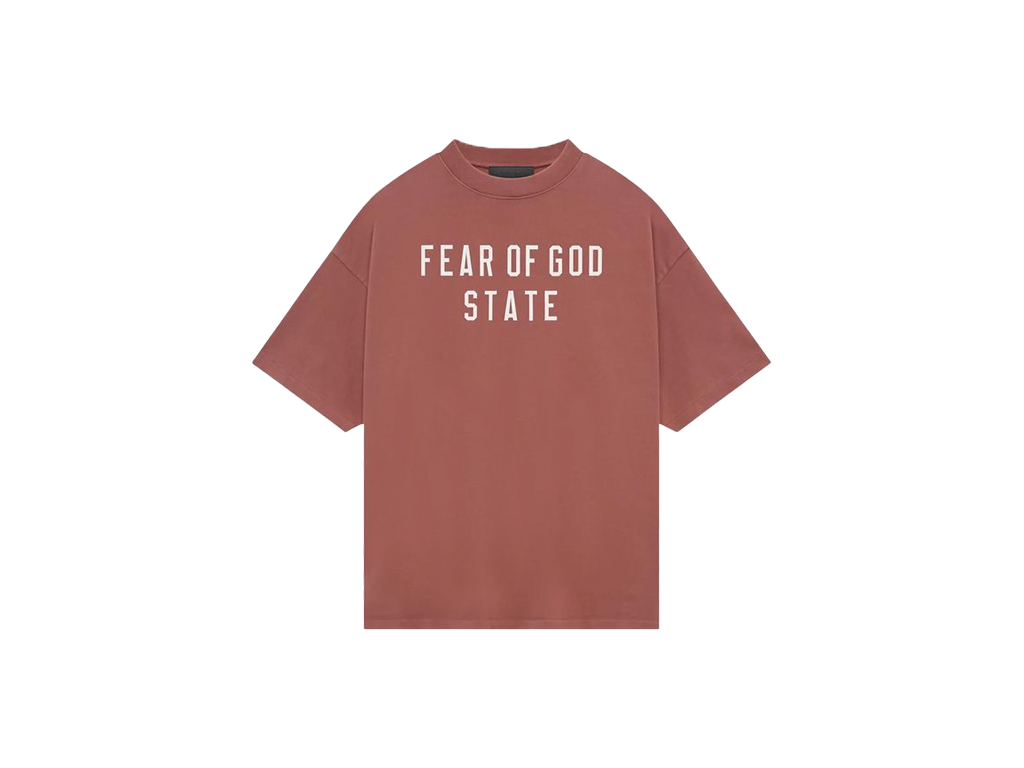 Fear of God Essentials Heavy Crewneck Tee Crimson-Essentials-pikastore.cz