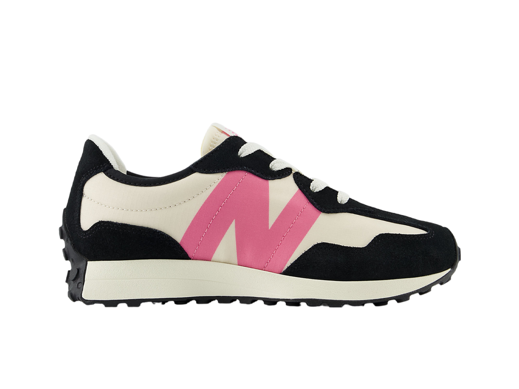 New Balance 327 Big Kid Black Real Pink-New Balance-pikastore.cz