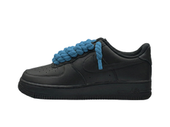 Nike Air Force 1 Black Low 07 Rope Laces Blue