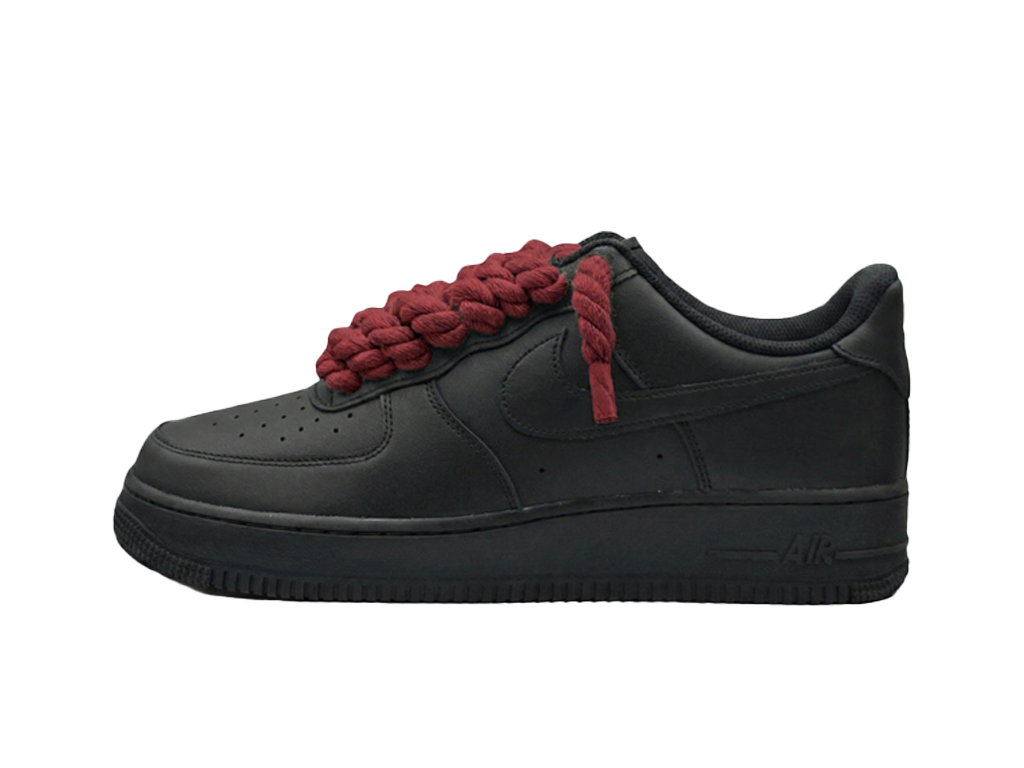 Nike Air Force 1 Black Low 07 Rope Laces Burgundy Red-Nike-pikastore.cz
