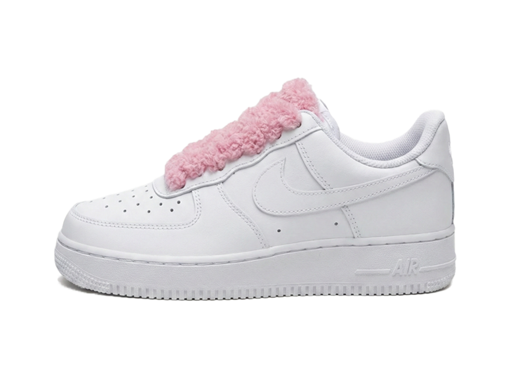 Nike Air Force 1 White Low 07 Fluffy Laces Pink-Nike-pikastore.cz