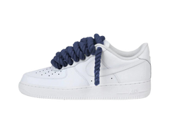Nike Air Force 1 White Low 07 Rope Laces Navy