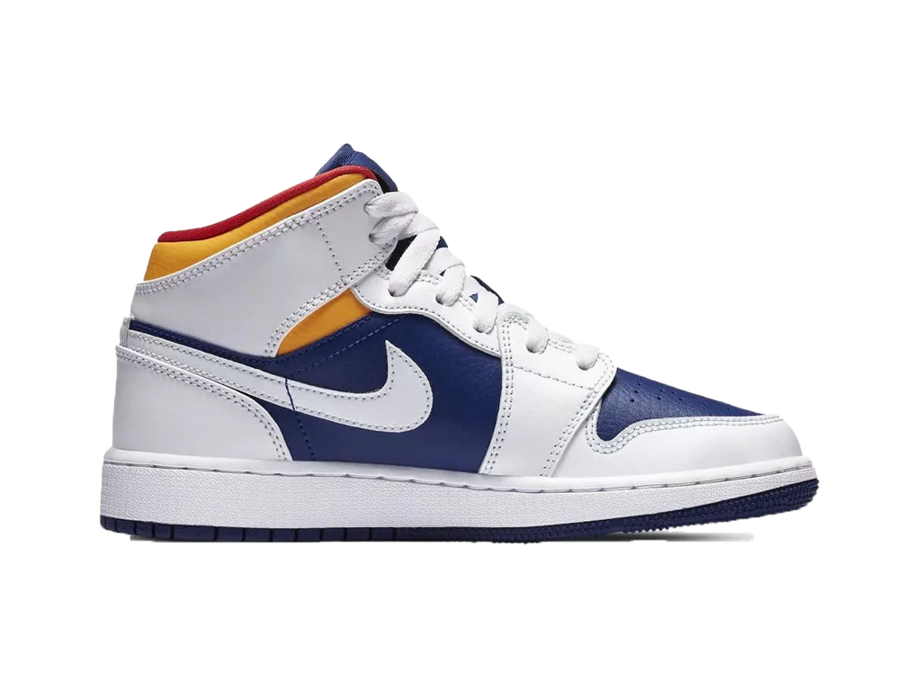 Nike Air Jordan 1 Mid GS White Deep Royal Blue-Air Jordan-pikastore.cz