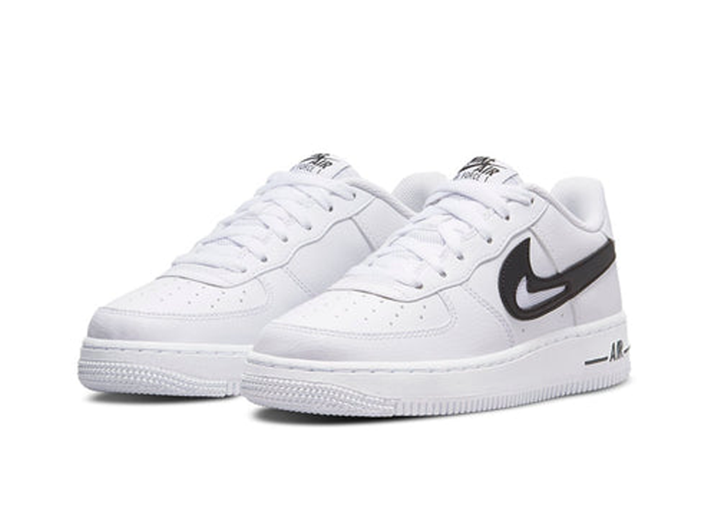 Nike Air Force 1 07 GS Cut Out Swoosh - White Black-Nike-pikastore.cz