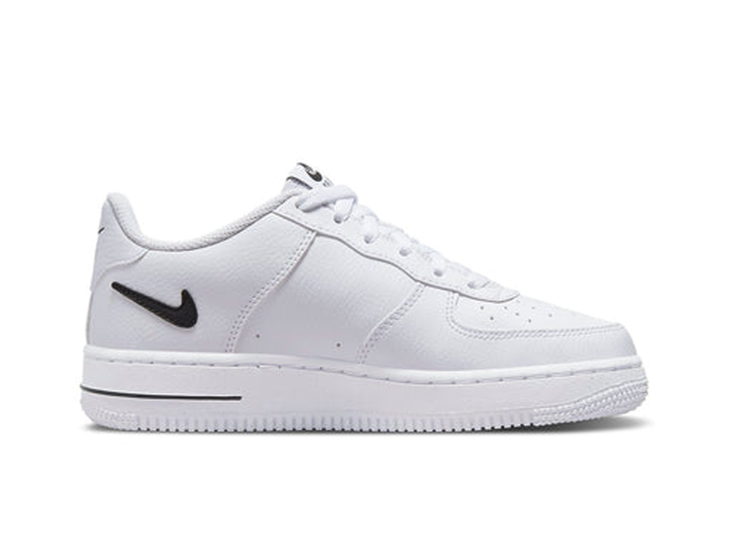 Nike Air Force 1 07 GS Cut Out Swoosh - White Black-Nike-pikastore.cz