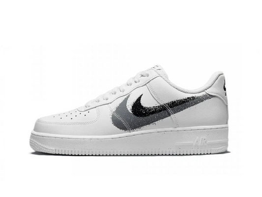 Nike Air Force 1 Low '07 Spray Paint Swoosh White Black Grey