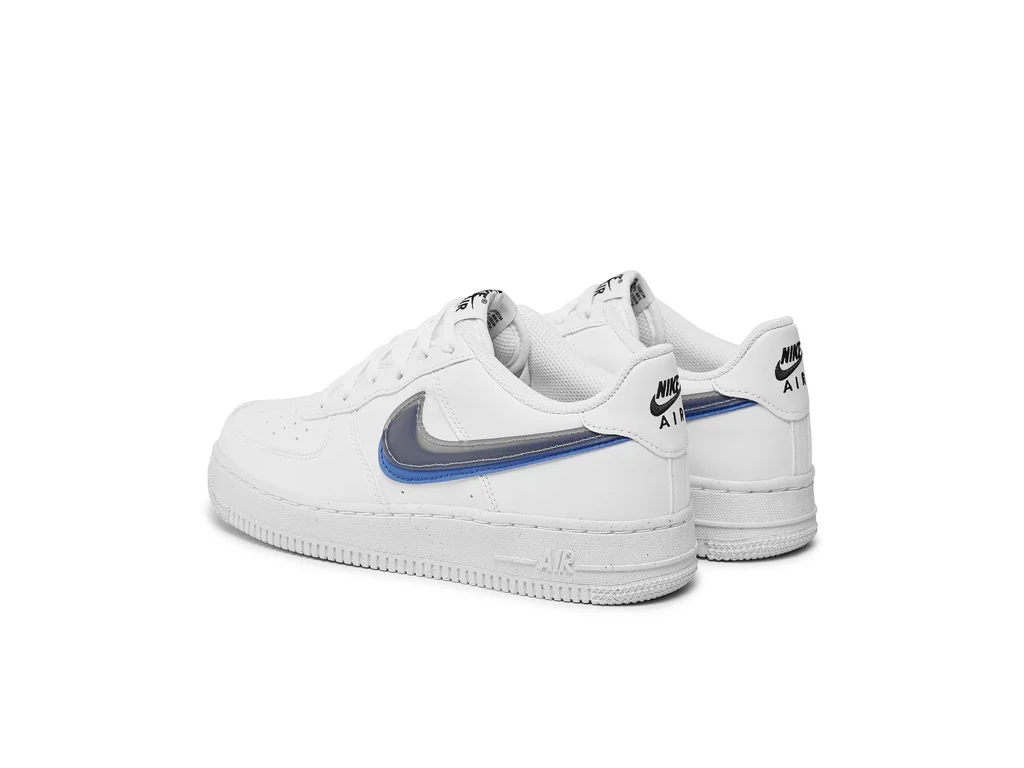 Nike Air Force 1 Low Impact Next Nature Double Swoosh White Black Blue (GS)