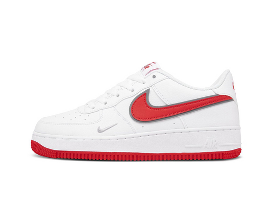 Nike Air Force 1 SE GS Mini Swoosh - White Habanero Red